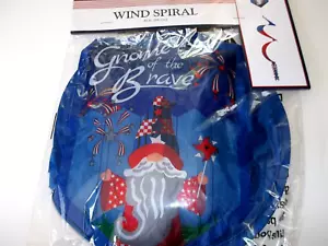 WIND SPINNER SPIRAL "GNOME OF THE BRAVE" 39 IN WITH CLIP NYLON - Picture 1 of 2