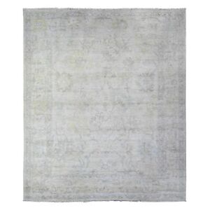 8'x9'5" Voyage Gray Hand Knotted Afghan Angora Oushak Wool Oriental Rug R88050