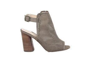 Sole Society Shoes Women Leather Heeled Sandals 8.5 Peep Toe ankle strap bombay - Picture 1 of 10