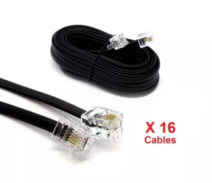 Joblot x 16 RJ11 vers RJ11 ADSL Routeur Téléphone Câble Haut Bande Plomb environ 15 pieds - Photo 1/2