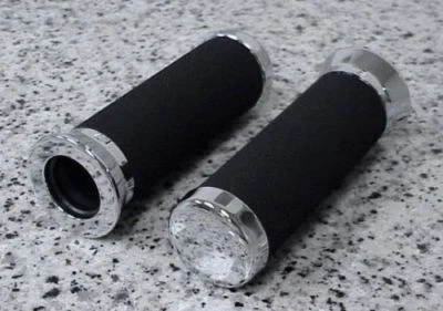 Honda CB 125 175 200 250 350 360 400 500 550 650 750 900 1000 CHROME FOAM GRIPS - Image 1 of 2