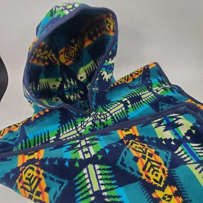 Pendleton Home Aztec Youth Kids Bath Beach Swim Hooded Terry Towel Poncho - Image 1 of 4