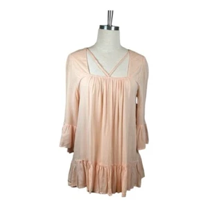 EIDECHSE DICKICHT PFIRSICH BABYDOLL OBERTEIL GLOCKENÄRMEL HINTEN ZUM BINDEN DAMENGRÖSSE SMALL NEU MIT ETIKETT - Bild 1 von 7