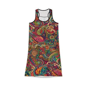 Vibrant Boho Chic Paisley Dress – Embrace Retro Flair  - Picture 1 of 13