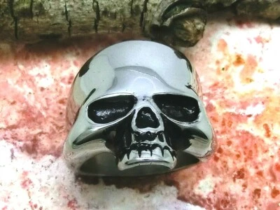 Semplice Teschio Anello IN Acciaio Inox Classico Tgl 55+58 Teschio - Immagine 1 di 4