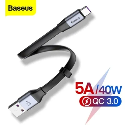 Baseus USB C Cable 40W 5A 23cm USB Type C Data Fast Charger For Samsung Huawei - Image 1 of 4