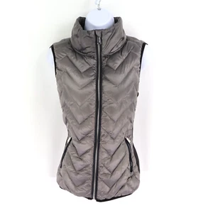 Calvin Klein Performance Quilted Puffer Vest Womens Size S Gray Zipped Pockets - Picture 1 of 9