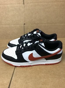 Brand New Nike Dunk Low Black White Dragon Red ( Slight Imperfections On Toe Box - Picture 1 of 6