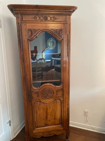 French Walnut Armoire or Bonnetiere Antique Circa 1830 Cover