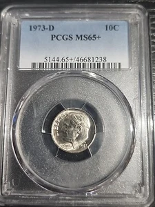 1973-D 10C Clad Uncirculated Roosevelt Dime-PCGS MS65+ Free Shipping - Picture 1 of 2