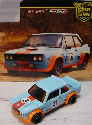 Hot Wheels Premium FIAT 131 ABARTH∞azul, naranja; GULF, BILSTEIN ∞SUELTO Car Culture Foto 1 de 4