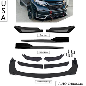 Glossy Black Front Bumper Lip Splitter Lower Spoiler Body Kit For Honda CR-V Fit - Picture 1 of 13