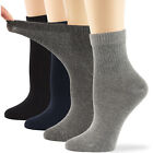 Women Diabetic Ankle Loose Bamboo Socks 4 Pack Medium 9-11 Black Navy Blue Grey
