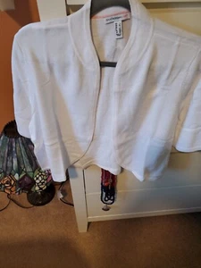 ISSAC MIZRAHI WOMENS SIZE LARGE WHITE SHRUG NEW A376797 - Picture 1 of 14