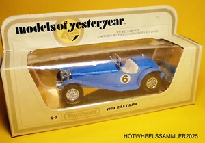 MATCHBOX MODELS OF YESTERYEAR "1934 RILEY MPH -3 BLAUER RENNWAGEN" MIT OVP - Bild 1 von 2