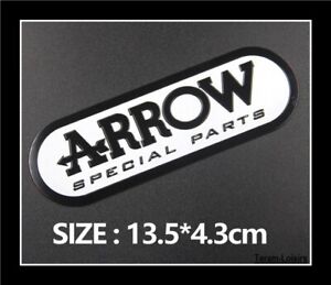 Plaque Aluminium ARROW Blanc (13,5 x 4,3cm) Haute Température Echappement Moto