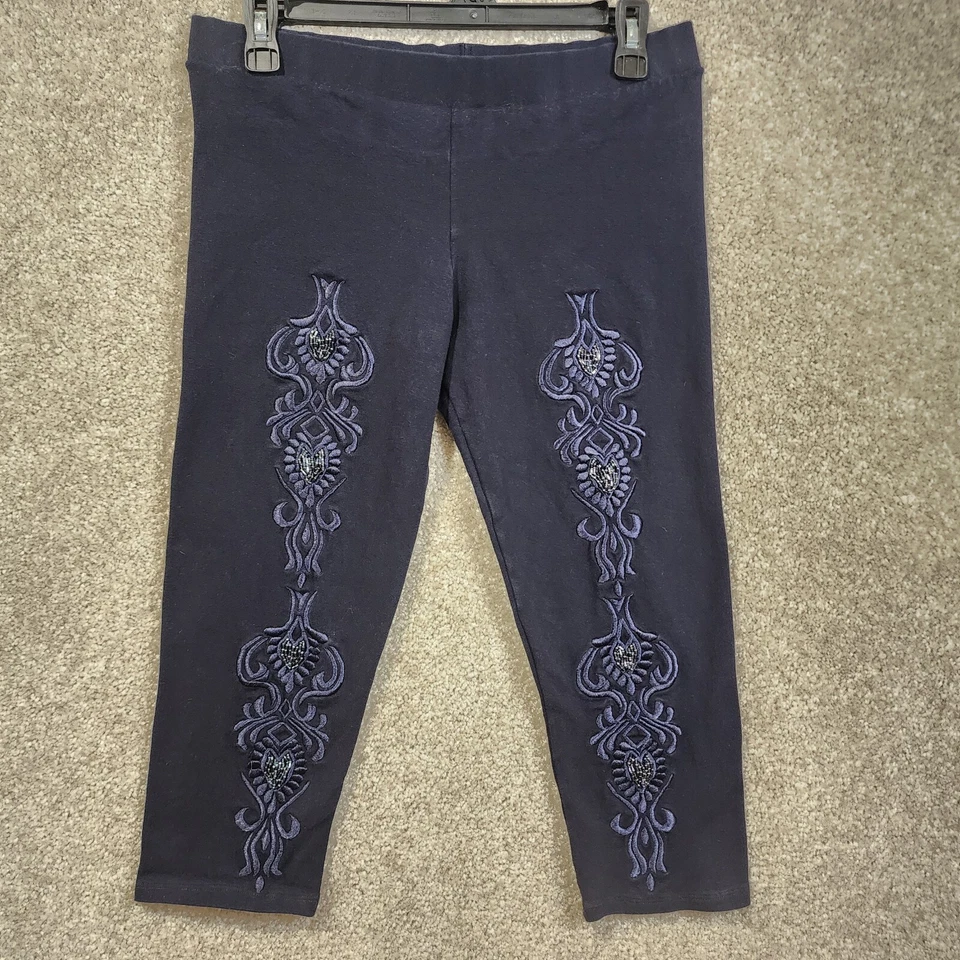Pantalón Legging Brazil Roxx Azul Encaje Bordado Capri Talla M Minorista $169 Brazilroxx Foto 1 de 4