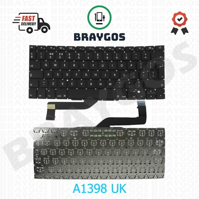 For Apple Macbook Pro A1398 RETINA 15" 2013-2015 UK Layout Laptop Keyboard Black - Image 1 of 3