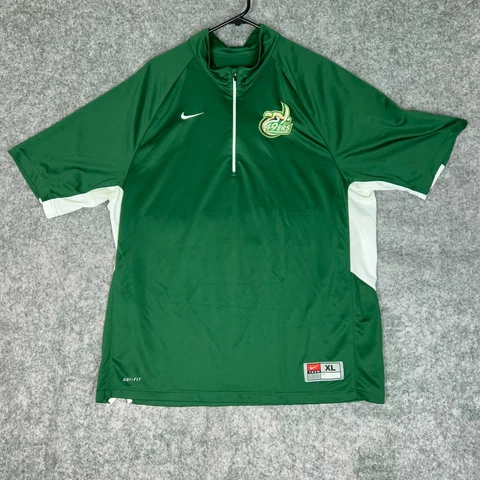 Charlotte 49ers Nike Mens Pullover Extra Large Green Gray 1/4 Zip Shirt Top NCAA Cover
