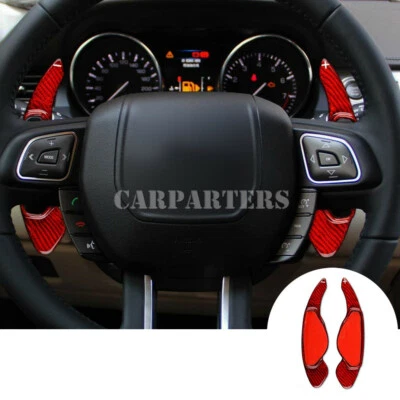For LR Discovery Range Rover Sport Red Carbon Fiber Steering Wheel Paddle Shift - Image 1 of 4