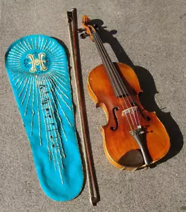 SCHÖNE ANTIKE 4/4 GEIGE MIT KOFFER & BOGEN EINLEGER JOHANN PAUL SCHORN, SALZBURG - Bild 1 von 24