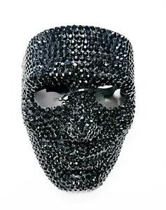 Black Rhinestone Bling Blank Adult Face Mask Costume Accessory NEW - Picture 1 of 1