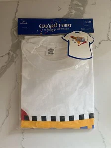 Vintage Hallmark 90s Single Sitch NOS Glad Grad Color Block T-Shirt White XL - Picture 1 of 3