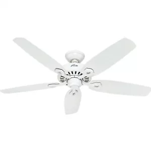 Hunter Builder Elite 52 In. White Ceiling Fan 53240 Hunter Builder H134 52P0 - Picture 1 of 6