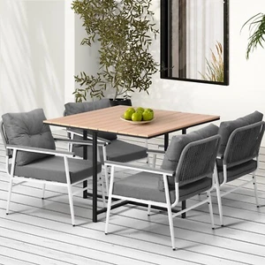 Livsip Outdoor Dining Set Patio Furniture Setting Garden Table and Chairs 5PCS - Picture 1 of 10