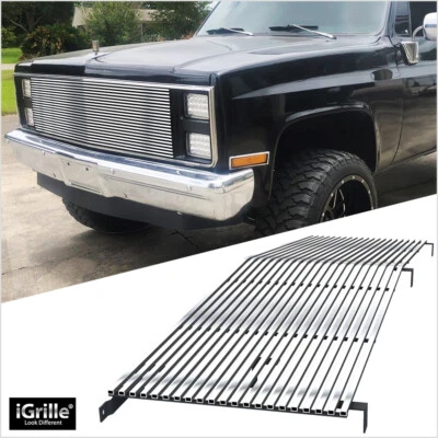 Fits 1981-1987 Chevy GMC C/K Pickup Main Upper Stainless Chrome Billet Grille - Image 1 of 4