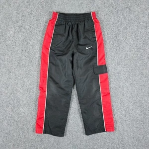 Y2K Nike Silver Tag Track Pants Red/Black Youth Tagged Size 7 Actual 19x19 Sport - Picture 1 of 6