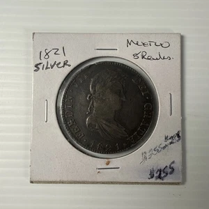 1821 Potosi Bolivia 8 Reales Silver Coin - Picture 1 of 2