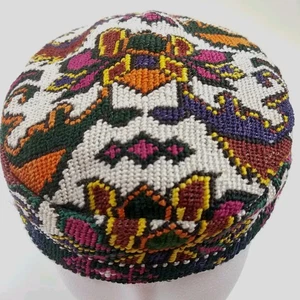 Usbekische Duppi Mütze bestickt ethnisch Totenkopf Kappe neu 20 3/4" Umfang Kinder - Bild 1 von 18