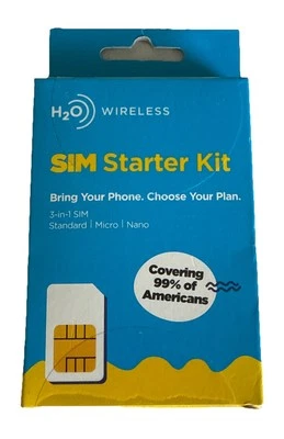 New  SEALED H20 Wireless Sim Starter Kit card Free Shipping! - Image 1 of 4