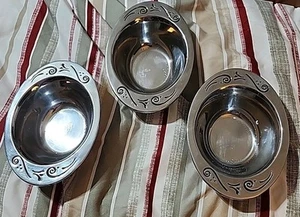 EINZIGARTIGE LENOX DEKORATIVE OVALE ZINNSCHALEN 3er SET Vintage. - Bild 1 von 13