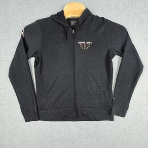 Neu mit Etikett Brooks Medium meliert schwarz Hoodie mit durchgehendem Reißverschluss Marine Corps 2021 Marathon 26,2 - Bild 1 von 17