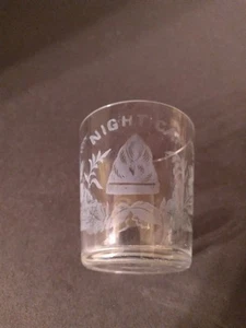 NACHTKAPPE ANTIK VOR DEM VERBOT SÄURE GEÄTZT WHISKEY SCHNAPSGLAS GEORGE TRUOG - Bild 1 von 5