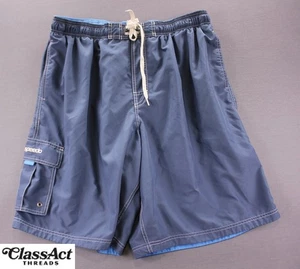 Speedo Swim Trunks Men’s Blue Drawstring Polyester Pockets Sz XXL - Picture 1 of 7