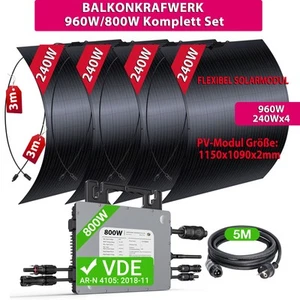 Balkonkraftwerk 960Watt /800W komplettset Solaranlage Photovoltaik Komplettpaket - Bild 1 von 24