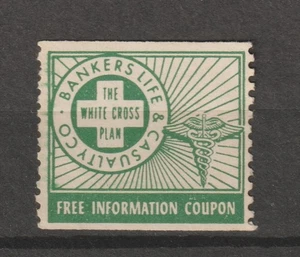 Worldwide Cinderellas Poster Stamp Seal Vignet Bankers Casuality White Cross - Picture 1 of 1