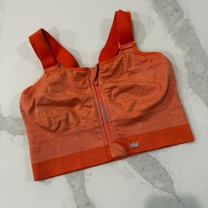 Reggiseno sportivo donna Shefit basso impatto zip anteriore 1 luxe arancione regolabile senza cuciture - Foto 1 di 7