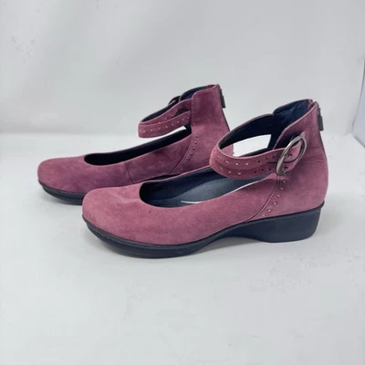 Dansko Pink Suede Mary Jane Ankle Strap Clogs Wedges Shoes Sz EU 40 (US 9.5-10) - Image 1 of 4
