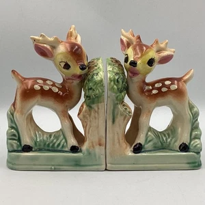 Set of Vintage 1950's Ceramic Bambi Bookends (C1) NS#8769 - Picture 1 of 5