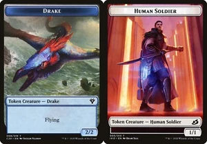 Drake Token (008) // Human Soldier Token (005) x4 - Commander 2020 - NM-Mint, En - Bild 1 von 1