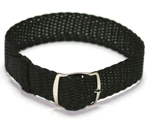 EINFACHE ANPASSUNG UHRENARMBAND 18 MM 20 MM SCHWARZ PERLON GEWINDE DURCH EIN STÜCK ZRC FRANZÖSISCH - Bild 1 von 4