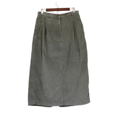 Maxi Falda Vintage Años 90 Lizwear Pana Talla 16 Verde Exterior Preppy Academia Foto 1 de 4