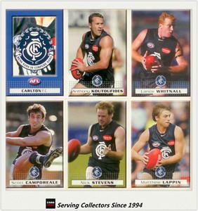 2004 Herald Sun AFL Trading Cards Base Card Team Set Carlton (11)