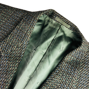 VTG Givenchy Men's Tweed 2-Button Silk/Wool Blazer Olive/Brown • 46 L