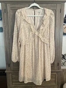 Vestido manga larga con estampado de flores blanco roto talla grande American Eagle - Imagen 1 de 3