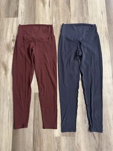 Offline By Aerie Leggings Womens M Medium Blue Maroon OG High Waisted Yoga - Picture 1 of 8